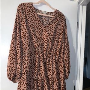 Animal print long sleeve dress XL